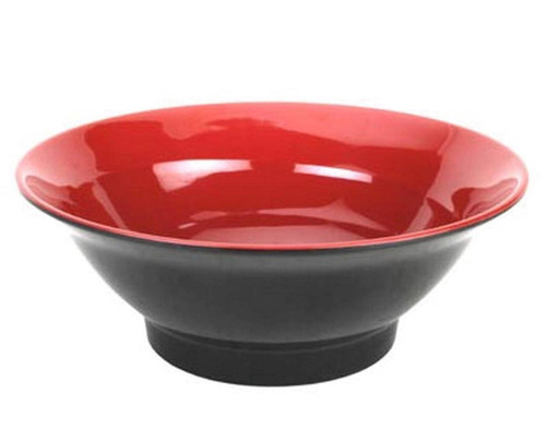 Black/Red Melamine Ramen Noodle Bowl 8in