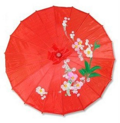 Red Asian Parasol 22in