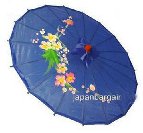 Blue Oriental Parasol 32in