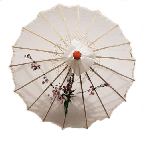 White Transparent Chinese Parasol 22in