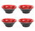 Black/Red Melamine Ramen Noodle Bowl 8in