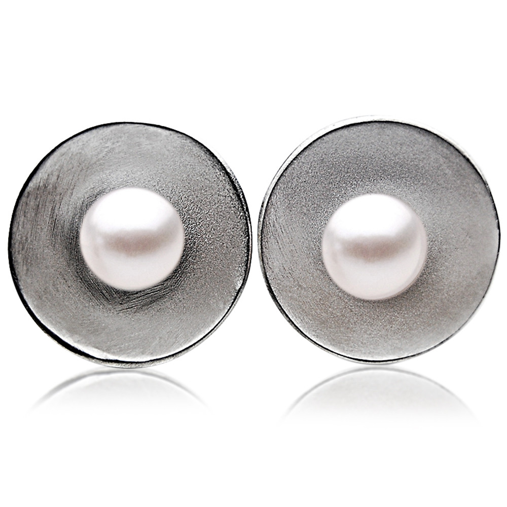 White Cultured Japanese Akoya Pearl 14k Yellow Gold Stud Earrings - MPL078  | JTV.com