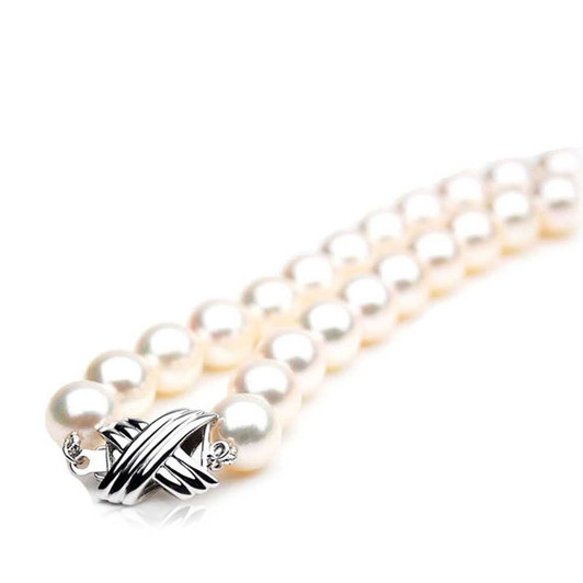 AN037 (AAA 8.5-9mm Japanese Akoya Saltwater Pearl Necklace gold clasp ) Pearl Necklaces Pacific Pearls