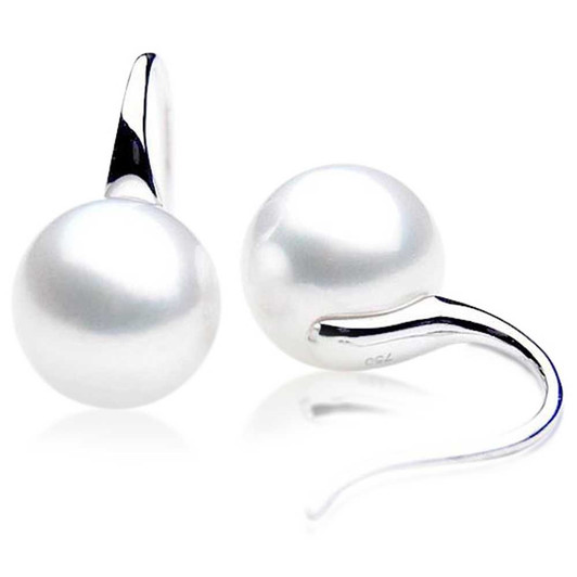 SE075 (AAA 13mm Australian South Sea Pearl Earrings in 18k White Gold)
