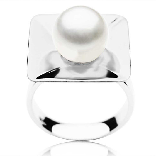 FR005 (AAA 11 mm White Freshwater Cultured Pearl Ring set in Silver) 30% Off selected items only Pacific Pearls