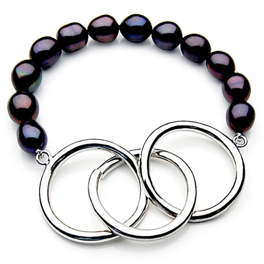 FB014 (AAA 11mm Drop Freshwater Pearl Bracelet Silver clasp )