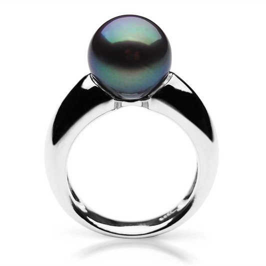 FR010 (AAA 9.5-10 mm Black Freshwater Cultured Pearl Ring set in Silver) 30% Off selected items only Pacific Pearls