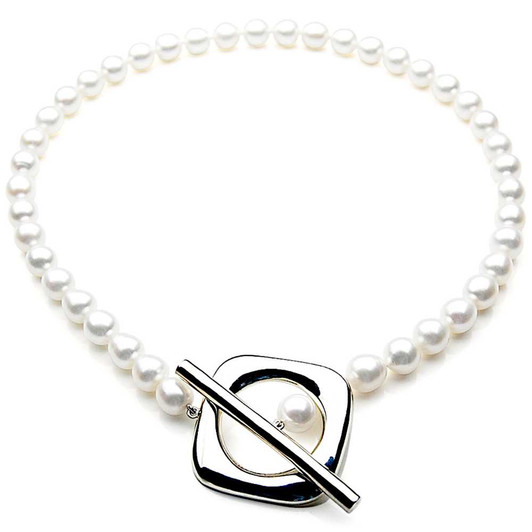 FN021 ( AAA 11mm Drop Freshwater Pearl Necklace 14k Silver Clasp ) Pearl Necklaces Pacific Pearls