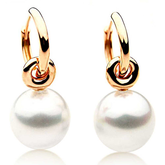 SE102 (AAA 14mm Australian South Sea Pearl Earring in 18k Yellow Gold) Pearl Earrings Pacific Pearls