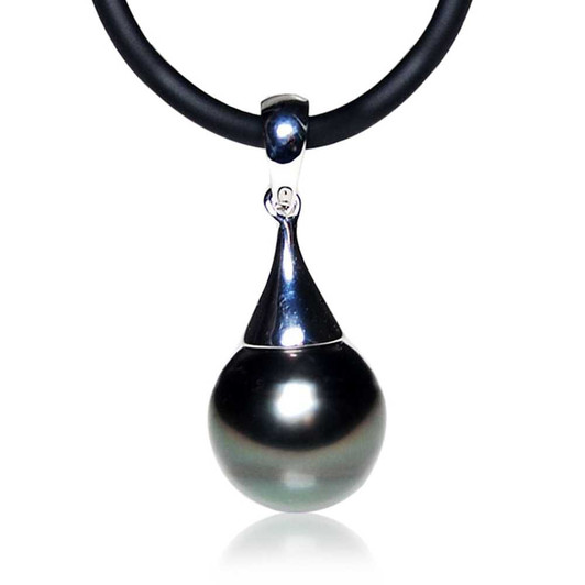 TP113a (AA+ 12mm Tahitian Black pearl Pendant in Silver ) 30% Off selected items only Pacific Pearls
