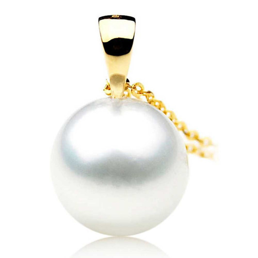 SP002 (AAA 11mm Australian South Sea pearl Pendant In 18k Yellow Gold ) Pearl Pendants Pacific Pearls