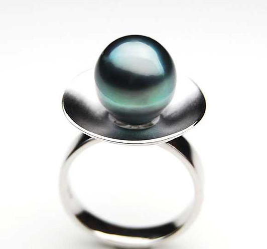 TR069 (AA+ 10mm Tahitian Black pearl Ring in Silver) 30% Off selected items only Pacific Pearls