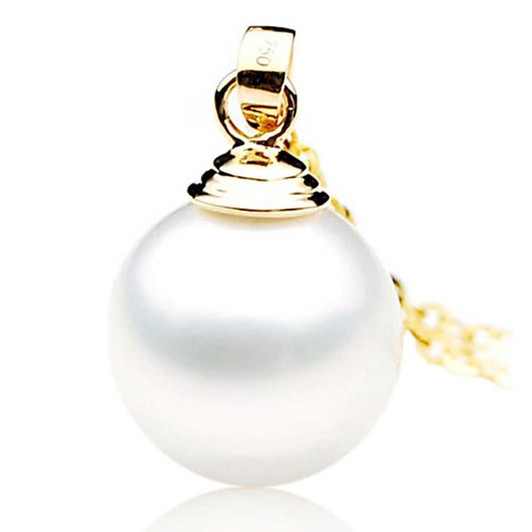SP009 (AAA 11mm Australian South Sea pearl Pendant In 18k Yellow Gold ) Pearl Pendants Pacific Pearls