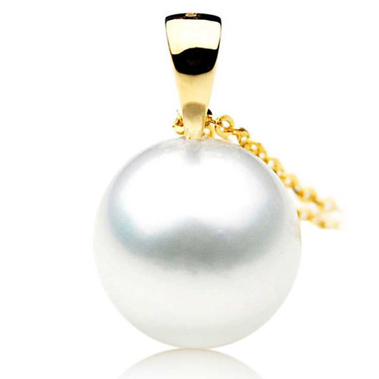 SP017 (AAA 12mm Australian South Sea pearl Pendant In 18k Gold ) Pearl Pendants Pacific Pearls