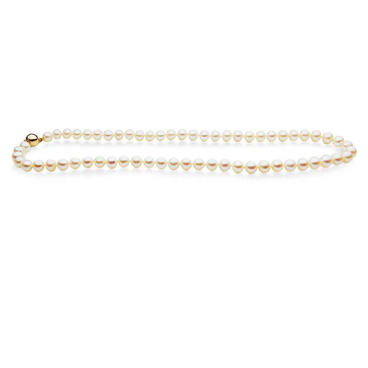 FN030 (AAA 7 mm Freshwater Cultured Pearl Necklace 14k Gold Clasp, 18" long ) Pearl Necklaces Pacific Pearls