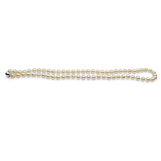 AN05P (AAA 5-5.5 mm White Japanese Akoya Saltwater Pearl Necklace With 14K White Gold Clasp ) Pearl Necklaces Pacific Pearls