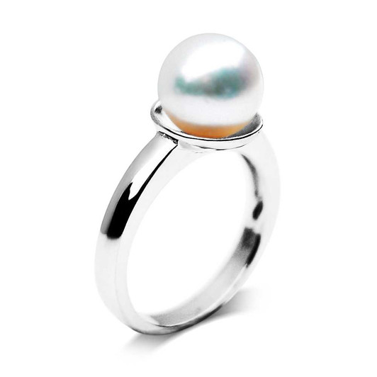 AR05 ( AAA 8mm White Japanese Akoya Saltwater Pearl Ring in Silver ) 30% Off selected items only Pacific Pearls