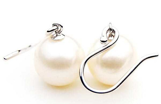 SE008a-1 ( AAA 10 mm Australian South Sea Pearl Earrings 18k White Gold ) Pearl Earrings Pacific Pearls