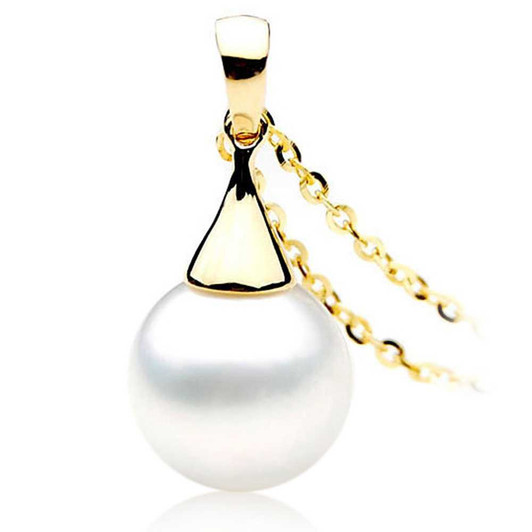 SP021 (AAA 12mm Australian South Sea pearl Pendant In Heavy 18k Yellow Gold ) Pearl Pendants Pacific Pearls
