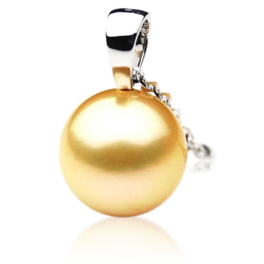 GP043 (AAA 13mm Australian Golden South Sea Pearl Pendant In Gold) Pearl Pendants Pacific Pearls