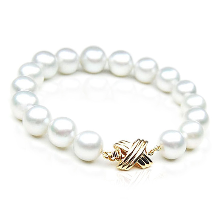 SB006 (AAA 9-11 mm Australian South Sea Pearl Bracelet 18k  Gold clasp )