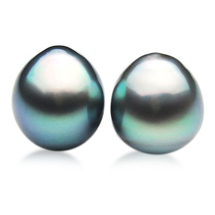 TL037 (AA 10.8mm Tahitian Black pearl Loose Pearls Pair )$559