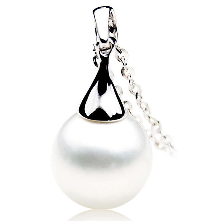  SP020 (AAA 12mm Australian South Sea pearl Pendant  In Heavy 18k White Gold )