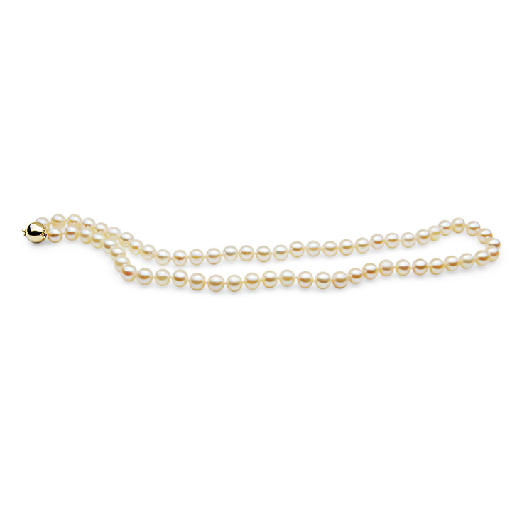 AN06P (AAA 5-5.5 mm White Japanese Akoya Saltwater Pearl Necklace with 14K Yellow Gold Clasp )