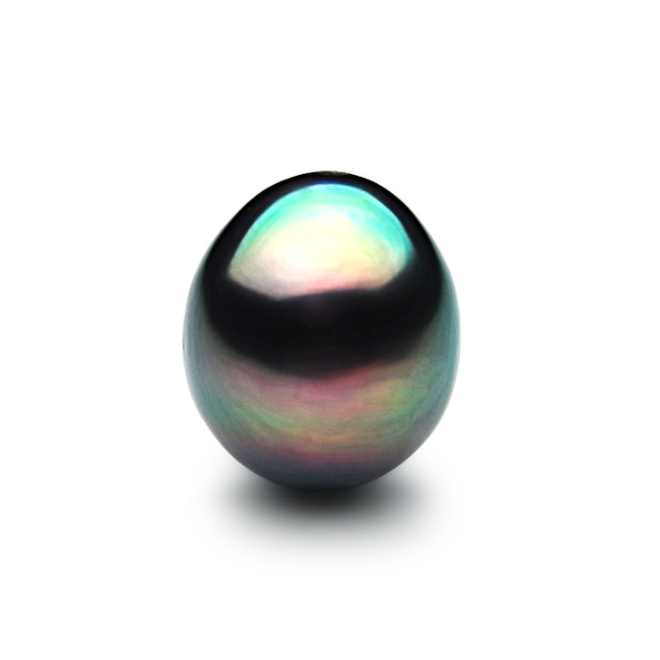FL004 (12x10.5 mm AAA Quality Drop Freshwater Cultured Black Pearl - Loose Pearls )