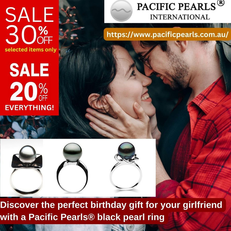 birthday gift for your girlfriend with black pearl ring