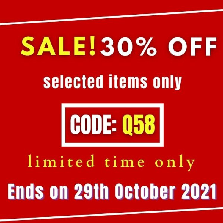 30% off - select items only Code: Q58 ( limited time only) Ends On 5th Oct 2021 