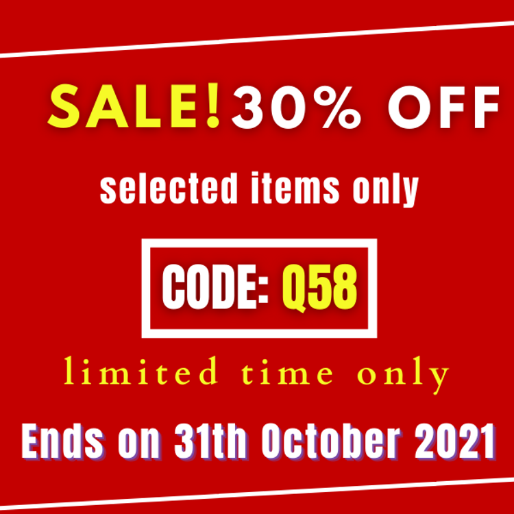 30% off - select items only Code: Q58 ( limited time only) Ends On 20th Oct 2021 