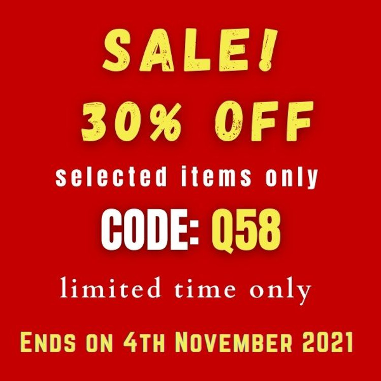 30% off - select items only Code: Q58 ( limited time only) Ends On 4th Nov 2021 