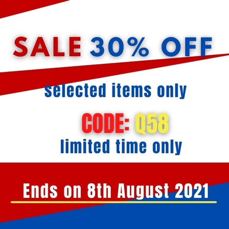 30% off - select items only Code: Q58 ( limited time only) Ends On 8th August 2021 