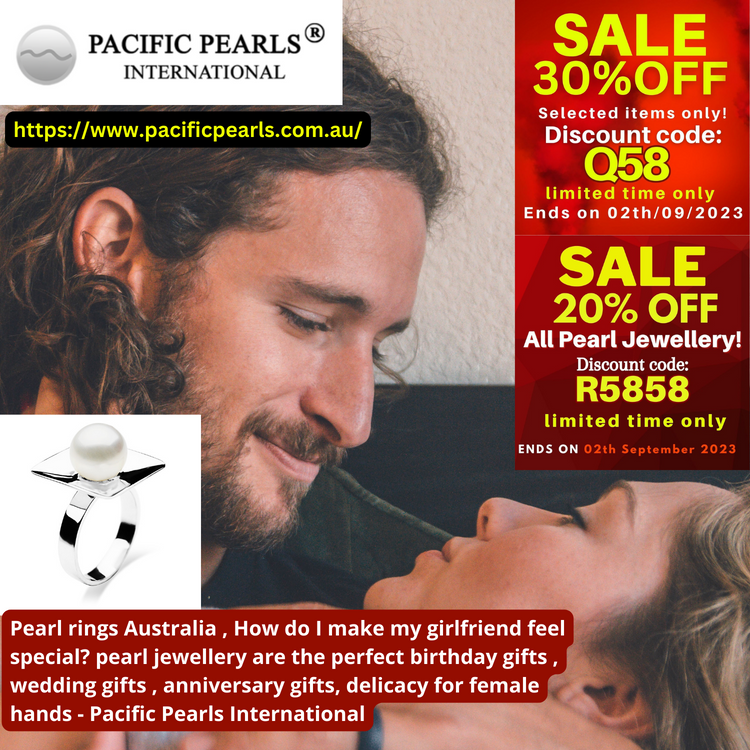 black pearl ring women Australia anniversary gift