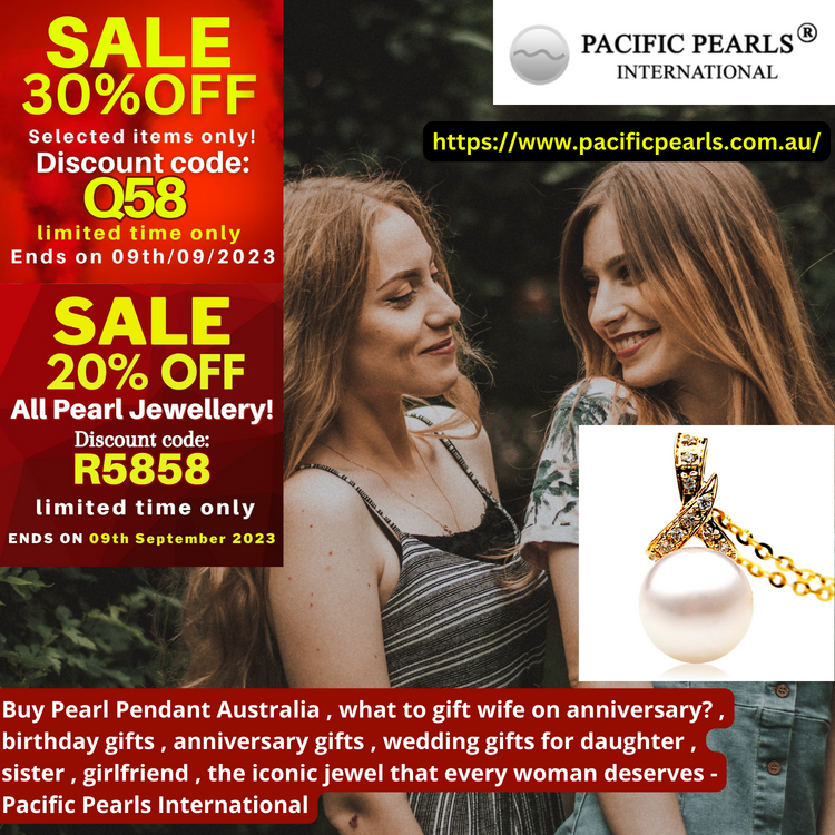 gold pearl pendant anniversary gift Australia