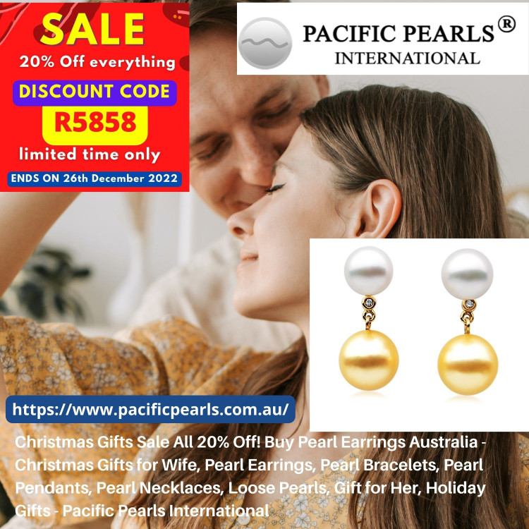 Christmas Gifts Sale All 20% Off! Buy Pearl Earrings Australia - Christmas Gifts for Wife, Pearl Earrings, Pearl Bracelets, Pearl Pendants, Pearl Necklaces, Loose Pearls, Gift for Her, Holiday Gifts - Pacific Pearls International