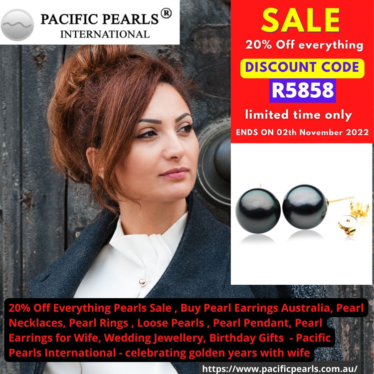 20% Off Everything Pearls Sale , Buy Pearl Earrings Australia, Pearl Necklaces, Pearl Rings , Loose Pearls , Pearl Pendant, Pearl Earrings for Wife, Wedding Jewellery, Birthday Gifts  - Pacific Pearls International - celebrating golden years with wif