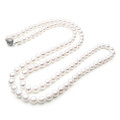 AN027 (AAA 7.5-8mm Japanese Akoya Saltwater Pearl Necklace gold clasp )