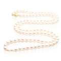 AN028 (AAA 7.5-8mm Japanese Akoya Saltwater Pearl Necklace  gold clasp )