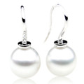 SE079  (AAA 13mm Australian South Sea Pearl Earrings in 18k White Gold)