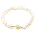 AB008 (AAA 7.5-8 mm Japanese Akoya Saltwater Pearl Bracelet gold clasp )