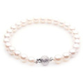 AB024-1 (AAA 8.5-9 mm Japanese Akoya Saltwater Pearl Bracelet  White gold clasp )