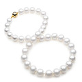 SN010 (AAA 13-15 mm Australian South Sea Pearl Necklace  gold Diamond  clasp 