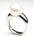 SR072 (AA 11mm Australian south sea White pearl Ring in Silver)