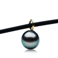 TP121 (AA+ 11mm Tahitian Black pearl Pendant  in 18k Gold)