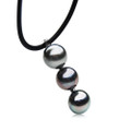 TP123a (AA+ 9mm Tahitian Silver Grey Pearl Pendant in Silver)