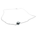 TN3 (AA+ 9 mm Silver Grey Tahitian Pearl Necklace 18k White Gold Plated On Italy Silver Chain)