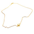 GSN2 (AA 10 mm Australian Golden South Sea Pearl Set in 18k Yellow Gold Plated On Italy Silver Chain )