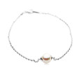 AB1 (AAA 7.5-8 mm White Japanese Akoya Saltwater Pearl bracelet 18k White Gold Plated On Italy Silver Chain )